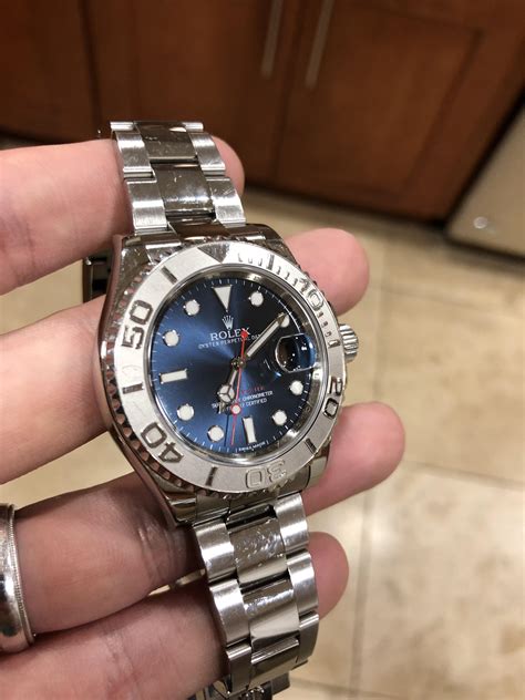 rolex yachtmaster ii white dial blue bezel gold|rolex yacht master 40 116622.